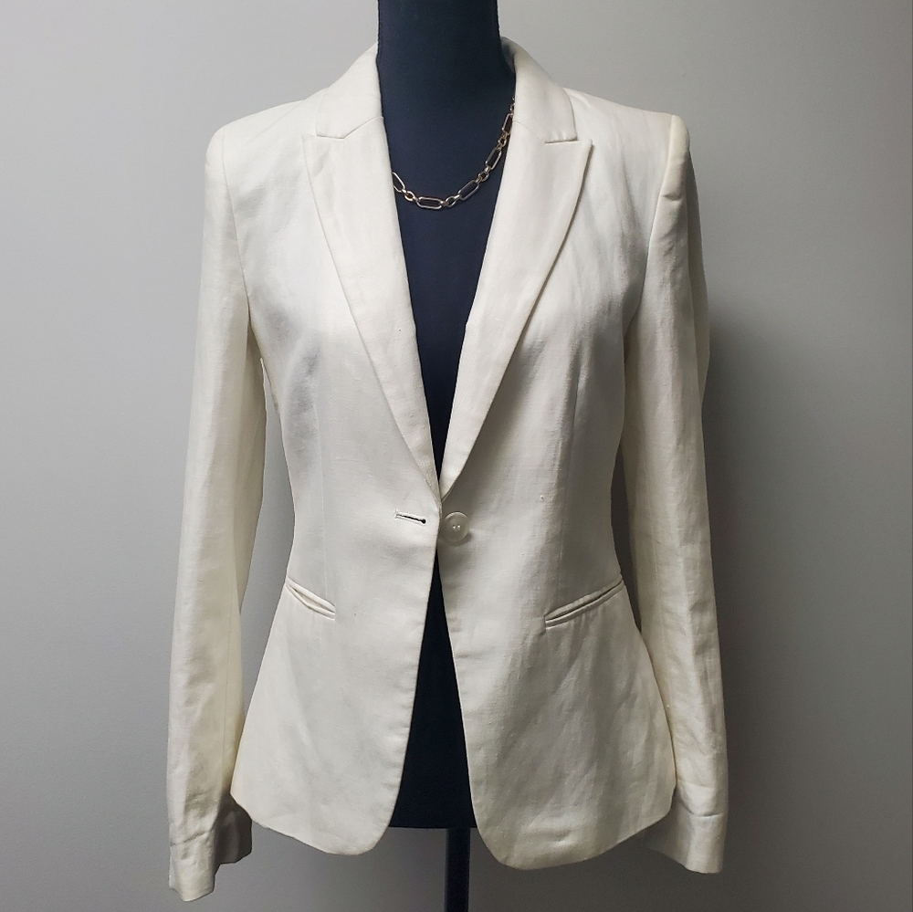 H&M Cotton-Linen Blend Blazer